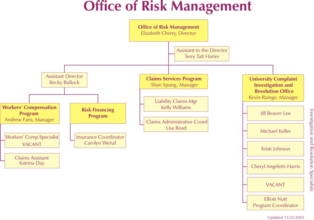 Risk Managementâ€™s Organization Chart