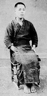 Yamashita in traditional Japanese robe, photo probably taken before he came to US