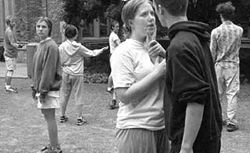 Students rehearsing Shakespeare for 2000 Summer Arts Festival