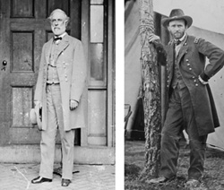 Gen. Ulysses S. Grant (right) and Gen Robert E. Lee(left) were icons of the American Civil War. Photos courtesy of the Library of Congress.