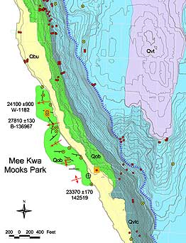 A detail from the new Seattle geology map shows landslide dangers in West Seattle.