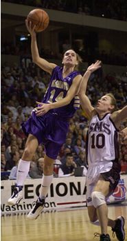 Senior Husky basketball player, Megan Franza