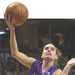 UW women's basketball star Megan Franza. Photo by Alan Hubbard.