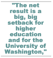 The net result is a big, big setback for higher education and for the University of Washington,
