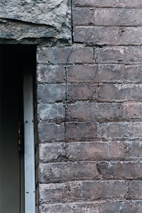 Cracked bricks in one of the oldest buildings on campus -- Clark Hall. Photo by Kathy Sauber.