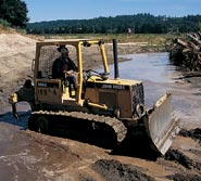 Bulldozers did the bulk of the work in turning the former cattle ranch into a wetlands. Photos courtesy Lyndon C. Lee & Associates.