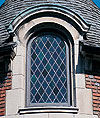 Window from Sigma Kappa chapter house. Photo by Mary Levin.