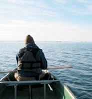 Miner gazes across the Arctic Ocean during his research trip to Barrow, Alaska. Photo courtesy Broosk Miner.