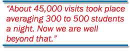 'About 45,000 visits took place averaging 300 to 500 students a night. Now we are well beyond that.'