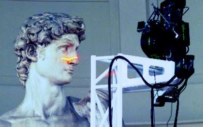 Laser scanning device on Michelangelo's David