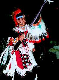 Yakama Nation member performs traditional dance for 1999 UW Faculty Field Tour