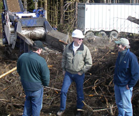 ONRC Research Coordinator Jason Cross,98, 02, left; ONRC Director John Calhoun; and Associate Professor Eric Turnblom.