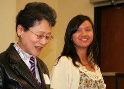 Assunta Ng and scholarship recipient Vivian Luu