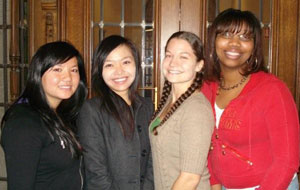 Muang Thin Saetern, left, Vicky Chen, Shannon Black and Treneicia Michelle Gardner