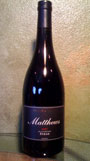 Matthew Estate Wines' Blackboard Syrah