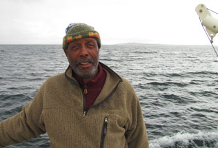Dr. Warren Buck aboard the Ocean Watch