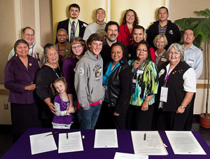 UW and area tribal representatives who signed the MOU.