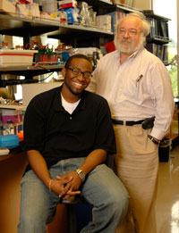 Intern Dennis McLeod, left, with STAR mentor Dr. Steve Schwartz