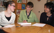 From left: MSW student Danielle Krogh, Associate Professor Jean Kruzich, MSW student Hannah Locke