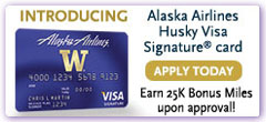 Introducing the Alaska Airlines Husky Visa&reg; Signature card&mdash;Earn 25k Bonus Miles upon approval!