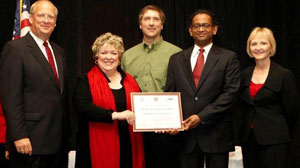 From left: David Wennergren, Barbara Endicott-Popovsky, Dave Dittrich, Radha Poovendran and Brenda Oldfield