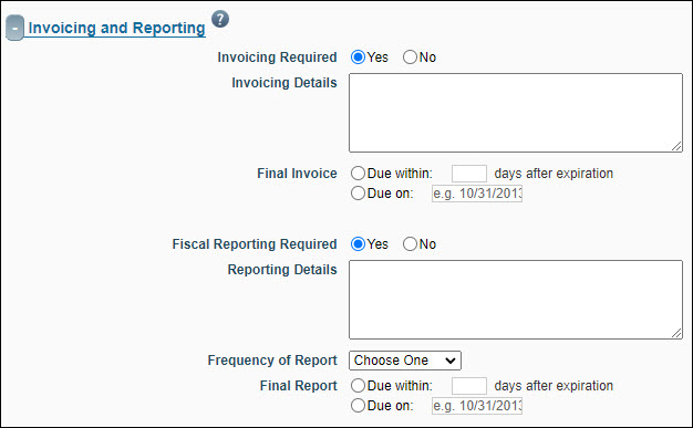funding action invoice and reporting