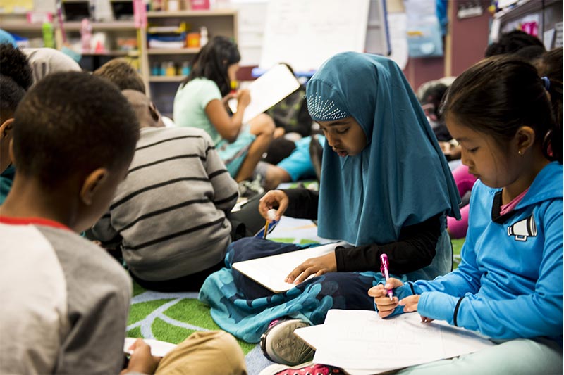 Students in Brown’s second-grade classroom