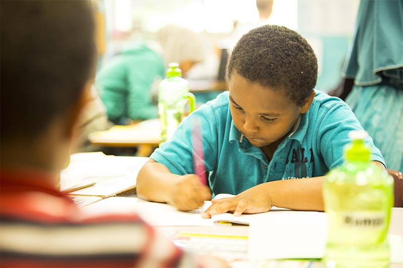 A student in Lin's classroom