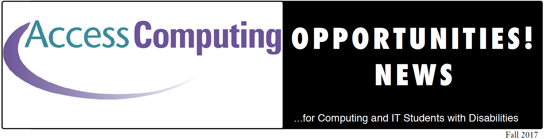 Opportunities! AccessComputing Fall 2017 Header.