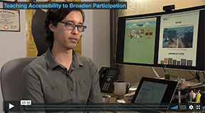 A screenshot of Andy Ko in the Teaching Accessibility to Broaden Participation video.