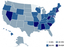 A chart from the report, showcasing how many states are offering CS in high school.