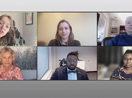 A moderator and five panelists in Zoom windows discuss inclusion.