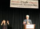 Richard Ladner accepts his award at the CSUN conference.
