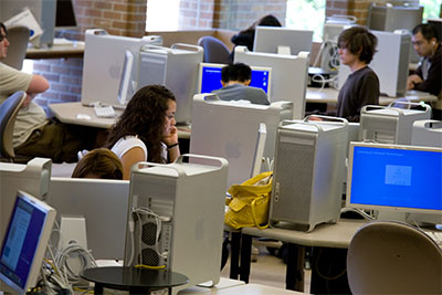 Students working on computers