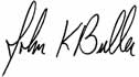 John K. Buller, '69, '71 signature