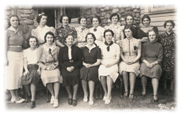 Sixteen members of the 1937-38 U.G.U. Women's House take time to line up for a group picture in the summer of 1938. File photo.