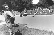 Jim Page performs in the HUB Yard in the 1970s. Photo courtsey of Jim Page.