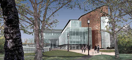 An architectural rendering of the new William H. Gates Hall, to be built south of the Burke Museum.