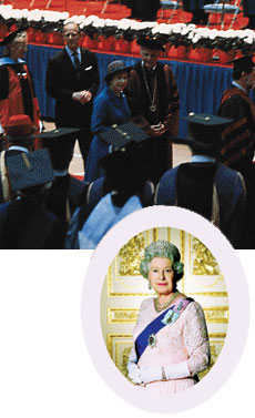 Above: Queen Elizabeth II visits UW, accompanied by UW President William P. Gerberding. Photo by Davis Freeman.