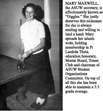Photos and text from The Tyee yearbook depict Mary Maxwell when she was a senior in 1949.