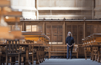 Lorraine McConaghy in the Suzzalo Library Reading Room
