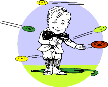 Early UW mascot Sunny Boy plays frisbee