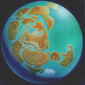 Artist's concept of the Supercontinent Rodinia
