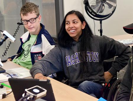 Image of students taking a break during EXO labs.