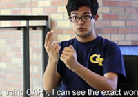 A student explains how CART helps him communicate in educational settings