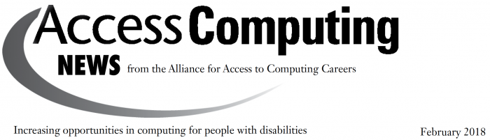 AccessComputing News February 2018 Header