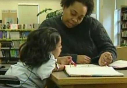 still image from video Taking Charge 2 showing DO-IT Scholar Jessie with instructor