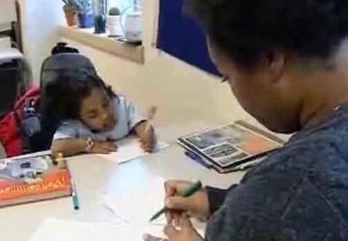 still image from video Taking Charge 3 showing DO-IT Scholar Jessie working with a mentor