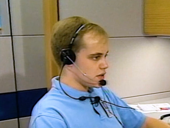 Randy wearing headphones