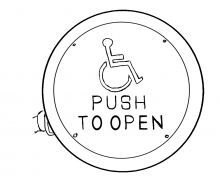 A push to open button.